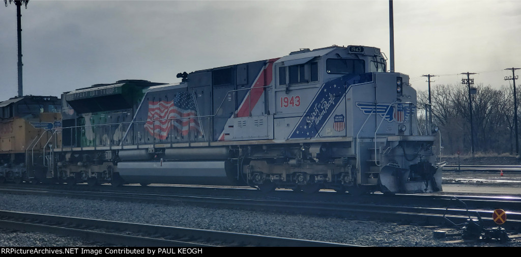 A Quartering Side Shot Of UP 1943 as She Heads East into The UP North Ogden Yard Utah to Call it A Day and Be Tied Down :))).